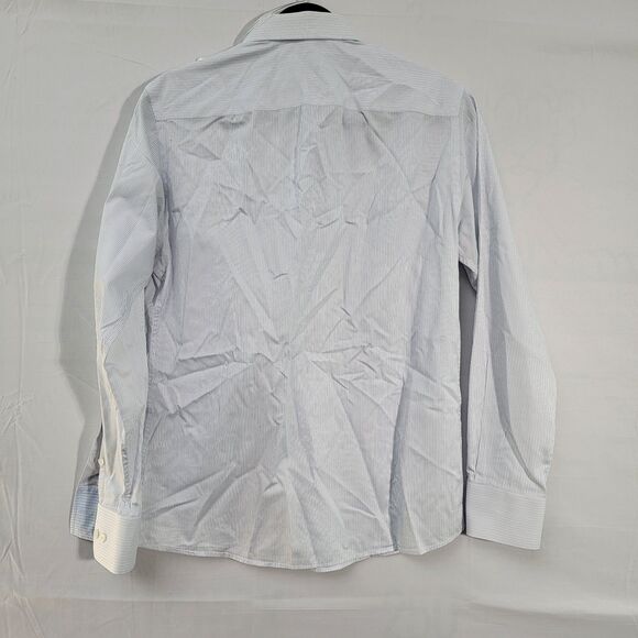 Gabbana Blue Stripes Dress Shirt Button-Up Long Sleeve Button Cuff Men's Size S - Picture 3 of 8